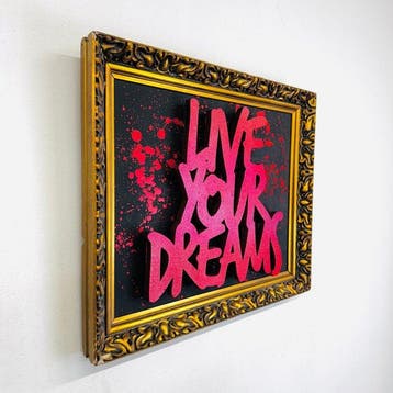 AIIROH - Live Your Dreams – Pink Glitter Graffiti 3D - 1/1