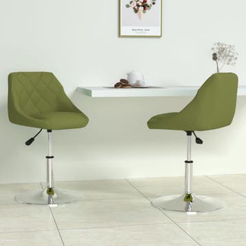 vidaXL Eetkamerstoelen draaibaar 2 st fluweel lichtgroen, Verzenden, Nieuw