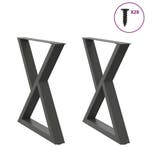 vidaXL Eettafelpoten 2 st 80x(72-73,3) cm staal antraciet, Verzenden, Nieuw