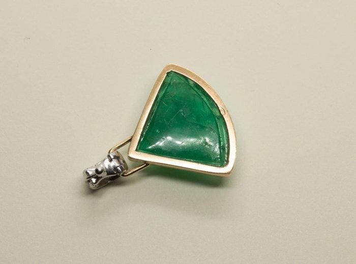 Halsketting - 18 karaat Geel goud - 22.25ct. tw. Smaragd -, Handtassen en Accessoires, Kettingen