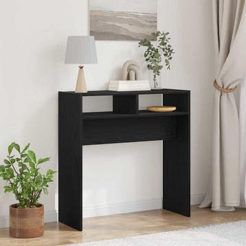 vidaXL Wandtafel Zwart Eiken 78 x 30 x 80 cm Bewerkt hout, Huis en Inrichting, Tafels | Bijzettafels, Verzenden, Nieuw