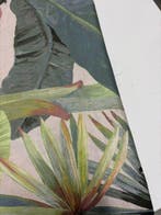 Tropische tinten 100% linnen Tropisch blad Lichte taupe