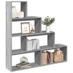 vidaXL Kamerscherm / boekenkast 143,5x29x143,5 cm hout grijs, Verzenden, Nieuw