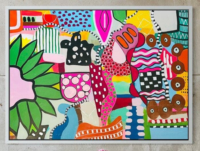 iqra - Colourful Abstract Garden, Antiek en Kunst, Kunst | Schilderijen | Modern