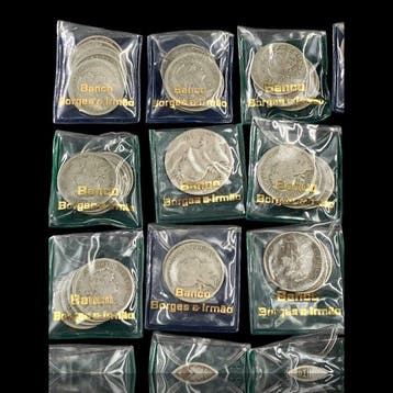 Portugal. Lote com 54 moedas em Alpaca de 50 centavos e 1
