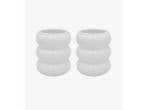 Veiling - ZOHA 2 Wave keramiek mokken wit 400 ml set 2, Huis en Inrichting, Keuken | Servies, Nieuw