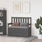 vidaXL Bankje 112,5x51,5x96,5 cm massief grenenhout grijs, Huis en Inrichting, Verzenden, Nieuw