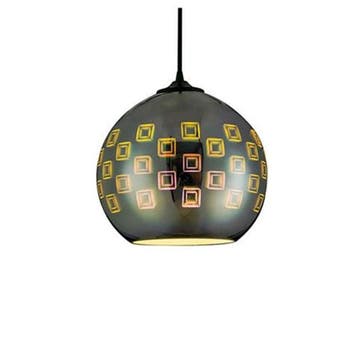 LED Hanglamp met Glas 3D Rond - Spectra Chroom - E27 Fitting, Huis en Inrichting, Lampen | Hanglampen, Verzenden, Nieuw