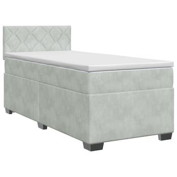 vidaXL Boxspringbed met matras Lichtgrijs 90 x 200 cm, Verzenden, Nieuw
