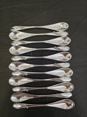 Koffielepel (11) - .835 zilver - Mokka lepels, Antiek en Kunst