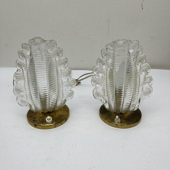 Lampe de table (2) - Verre, Antiquités & Art, Antiquités | Éclairage