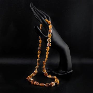 Ambre - Baltic Amber Square Nugget Necklace – Natural Warm