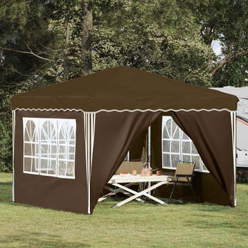 vidaXL Pop-up Feesttent 288 x 288 x 245 cm Taupe Oxford Stof, Verzenden, Nieuw