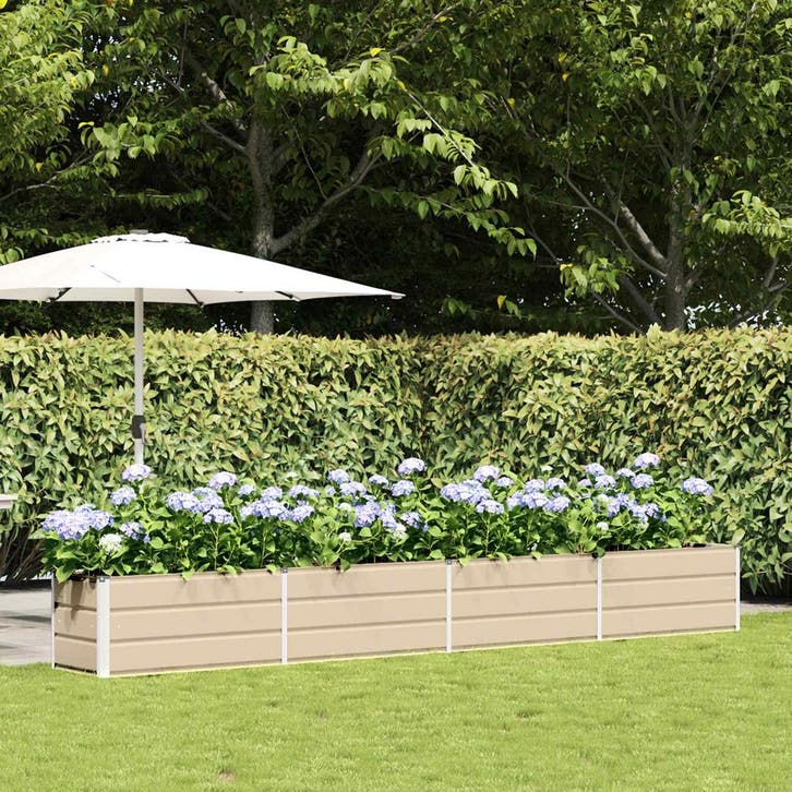 vidaXL Plantenbak Ivoor 385 x 50 x 45 cm Gegevens staal, Tuin en Terras, Bloempotten, Nieuw, Verzenden