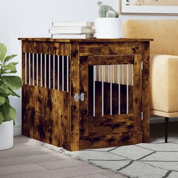 vidaXL Hondenbench 64,5x80x71 cm bewerkt hout gerookt, Dieren en Toebehoren, Verzenden, Nieuw