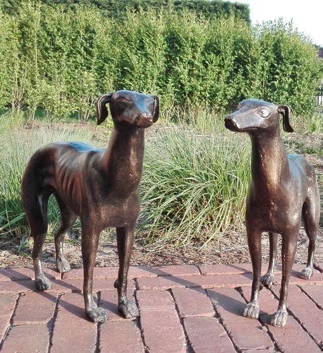 Beeldje - A pair of greyhounds (2) - IJzer, Antiek en Kunst, Curiosa en Brocante
