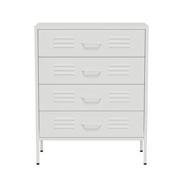 Lendo Online Commode 80x40x100 cm Métal Blanc, Nieuw