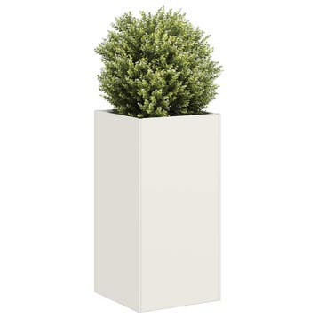 vidaXL Plantenbak 40x40x80 cm koudgewalst staal wit, Verzenden