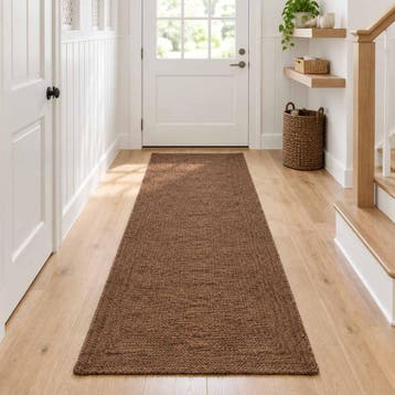 vidaXL Gebied Tapijt Grijs 80 x 300 cm Jute, Verzenden