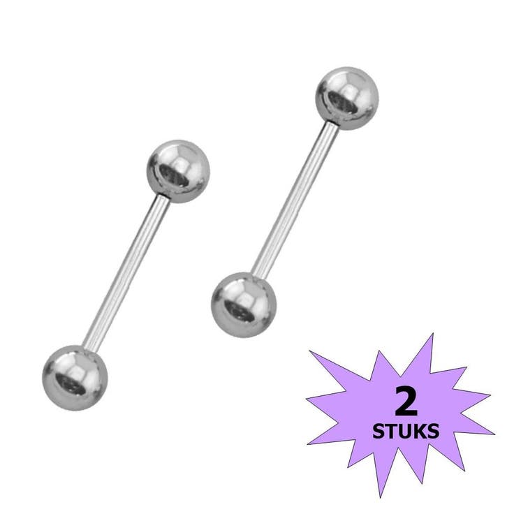 Fako Bijoux - Barbell Piercing - 15mm - Zilverkleurig - 2, Bijoux, Sacs & Beauté, Piercings, Envoi