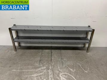 Étagère double en acier inoxydable, 200 x 30 x 66,5 cm, pour, Articles professionnels, Horeca | Autre, Verzenden