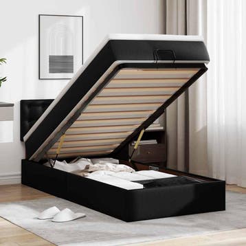 vidaXL Ottoman bed met matrassen en LEDs 100x200cm, Verzenden