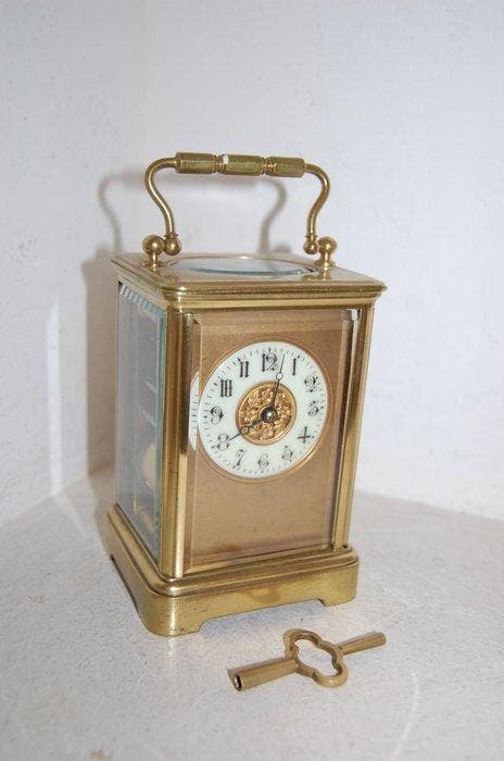 Rijtuigklok - Drocourt - Messing, Glas - 1850-1900, Antiek en Kunst, Antiek | Klokken