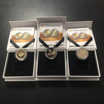 Nederland. 2 Euro 2013 Dubbelportret (3 stuks) Proof