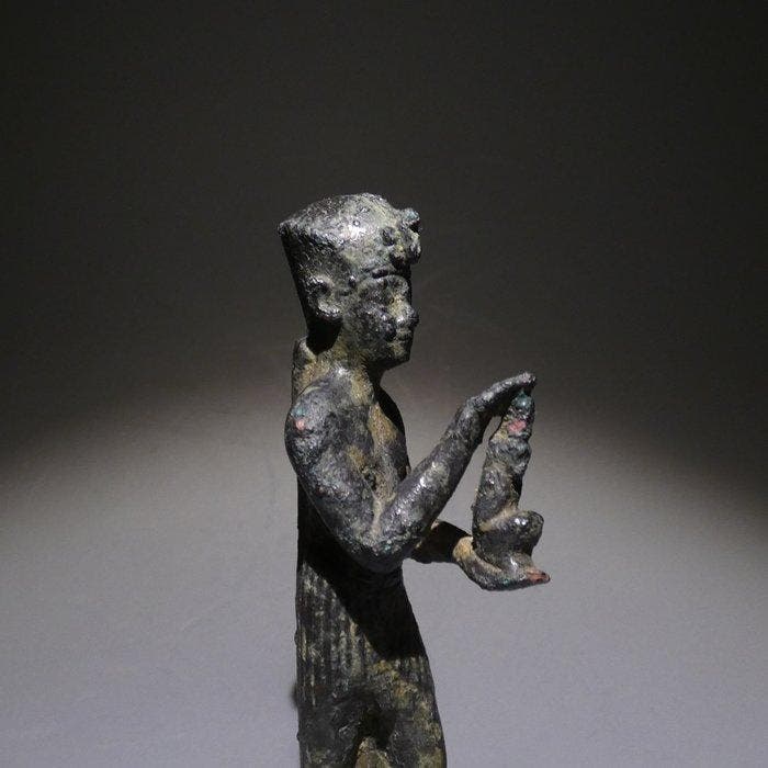 Oud-Egyptisch Brons Farao die een figuurgodin Maat, Collections, Minéraux & Fossiles