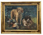 Carlo Ademollo (1824-1911) - Cani da caccia con selvaggina -