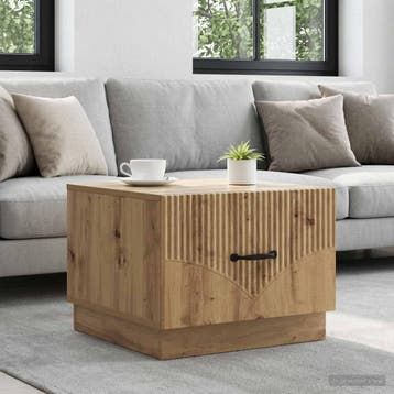 vidaXL Salontafel Artisanaal eiken 49 x 50 x 37 cm Bewerkt, Verzenden