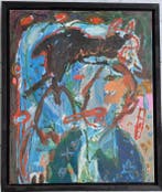 Dominique Chan (1950) - abstracte compositie, Antiek en Kunst, Kunst | Schilderijen | Modern