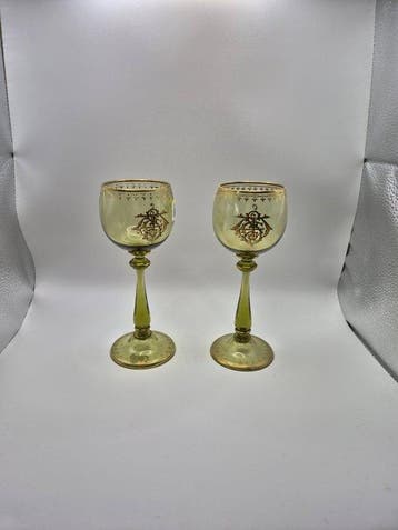 Pot (3) - Glas - Antieke Romeinen Jugendstil