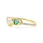Trouwring - 14 karaat Geel goud - 1.04ct. tw. Smaragd -