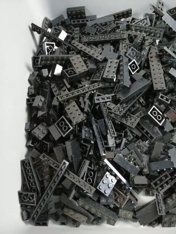 Lego - geen serie - 02 Partij van 1000 zwarte bouwstenen -, Nieuw