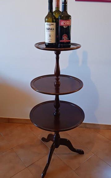 Bijzettafel - Mahonie - Servomuto met drie planken