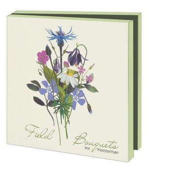 Kaartenmapje met env, vierkant: Field Bouquets, Ine, Diversen, Wenskaarten, Ophalen of Verzenden, Nieuw
