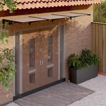 vidaXL Deurluifel 358,5x90 cm polycarbonaat zwart, Verzenden