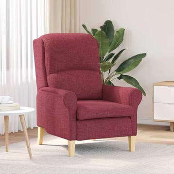 vidaXL Fauteuil Wijnrood Stof, Maison & Meubles, Verzenden