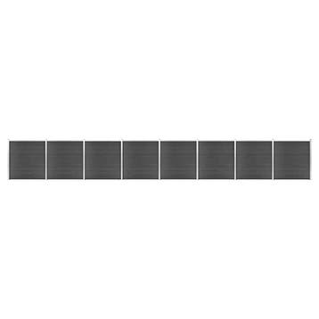 vidaXL Schuttingpanelenset 1391x186 cm HKC zwart, Verzenden, Nieuw