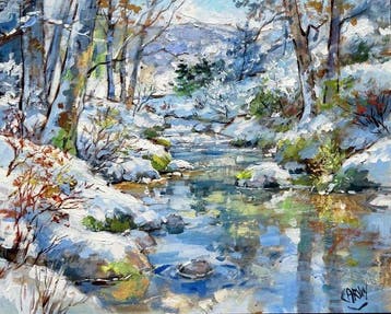 Carvin - Rivière enneigée, Antiquités & Art