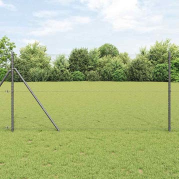 vidaXL Hexagon Hek 1,2 x 100 m PVC Grijs, Verzenden, Nieuw