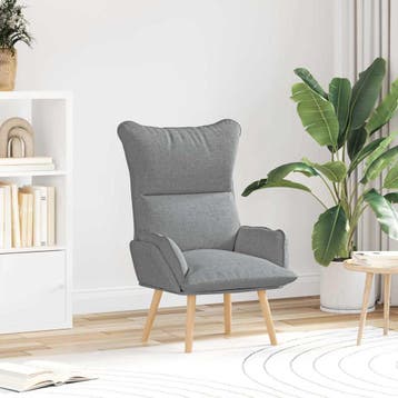vidaXL Fauteuil Lichtgrijs 69 x 74 x 93 cm Stof en multiplex, Verzenden