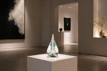 H.Rysz - Sculpture, Sculptuur, Druppel “Green Light” –