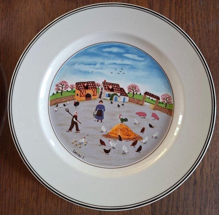 Villeroy & Boch - Superbe série de 6 Assiettes  Design Naif, Antiquités & Art, Antiquités | Meubles | Tables