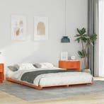 vidaXL Bedframe Wasbruin 140 x 220 cm Massief grenenhout, Huis en Inrichting, Slaapkamer | Bedden, Verzenden, Nieuw