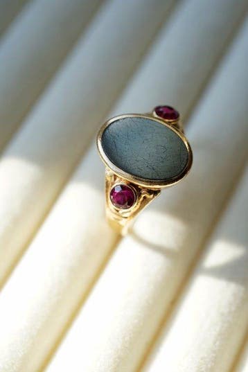Ring - 19.2 kt. Geel goud Onyx - 20k geel goud, Nieuw