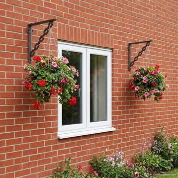 vidaXL Wandplankbeugels 12 st Antiek Bruin 21 x 21 x 3.5 cm, Verzenden