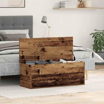 vidaXL Opslagdoos Oud Hout 90 x 35 x 35 cm Bewerkt hout, Verzenden