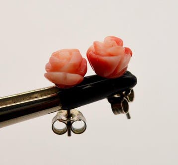 Koraal - 925 Zilver - Angel Skin Roze Koraal Uitgesneden, Verzamelen